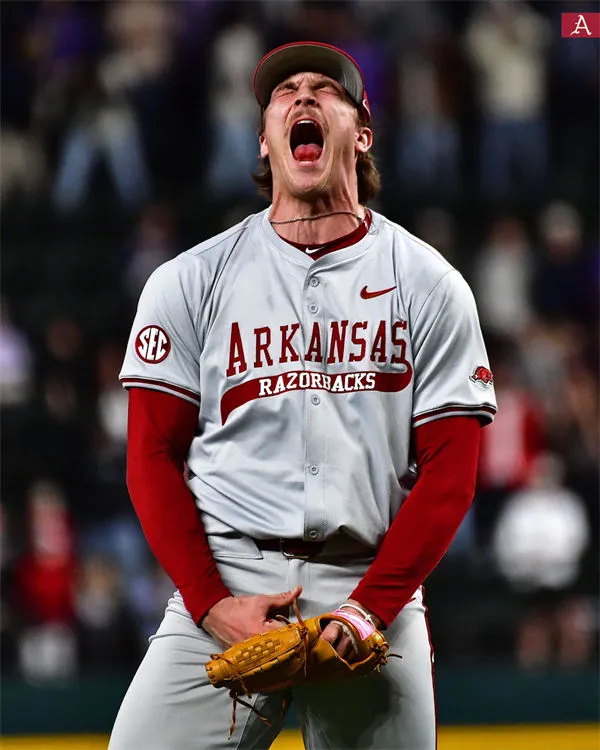 Arkansas Razorbacks #4 Justin Thomas Jr. 2025 Gray College Baseball Game Jersey