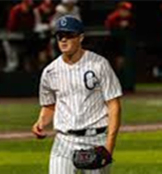 Uconn Huskies #2 Tyler Minick White Pinstripe College Baseball Game Jersey