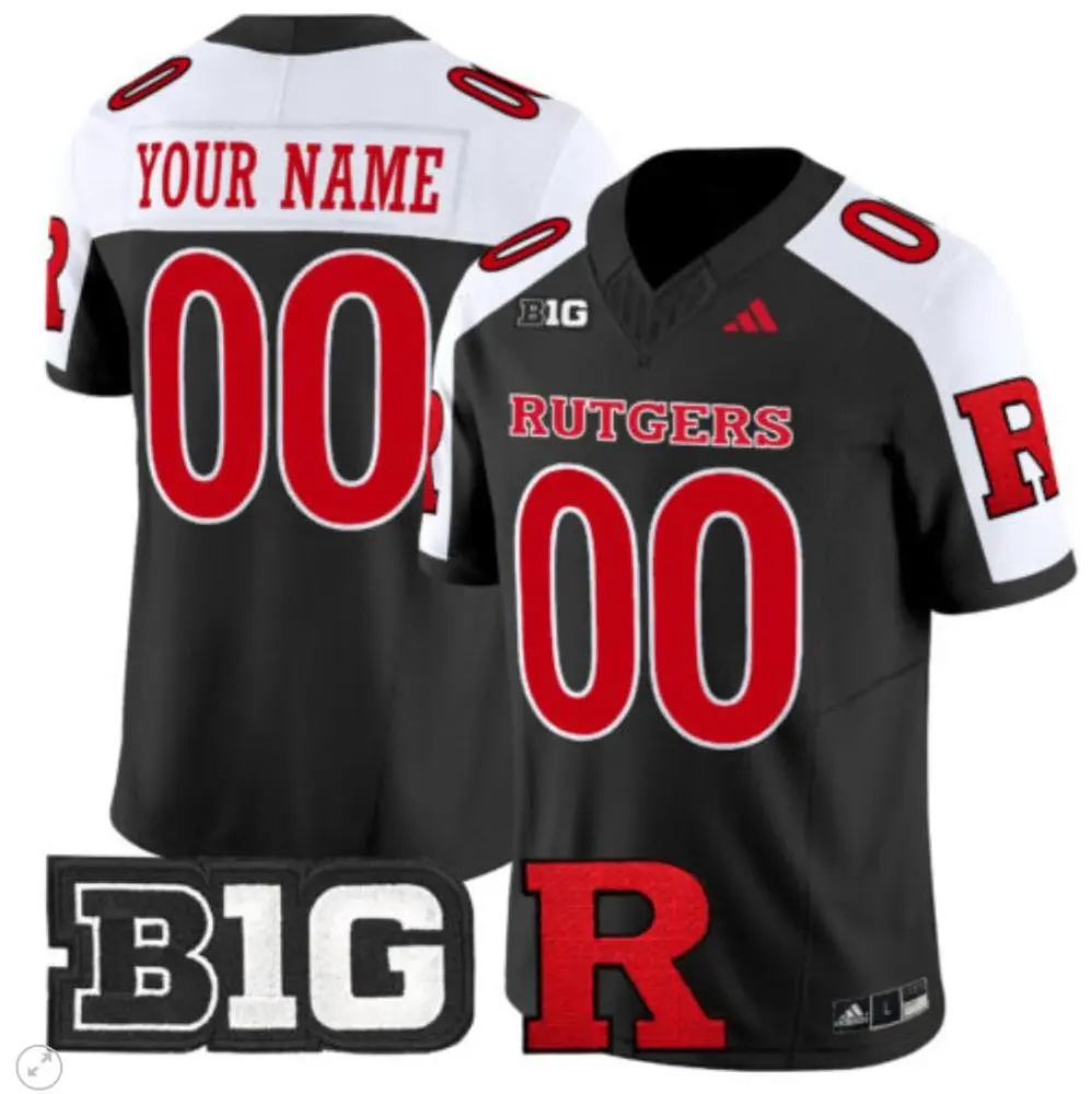 Rutgers Scarlet Knights Custom Black White Gratitude F.U.S.E. Limited Football Jersey