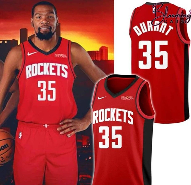 Mens Houston Rockets #35 Kevin Durant Red Icon Edition Swingman Jersey