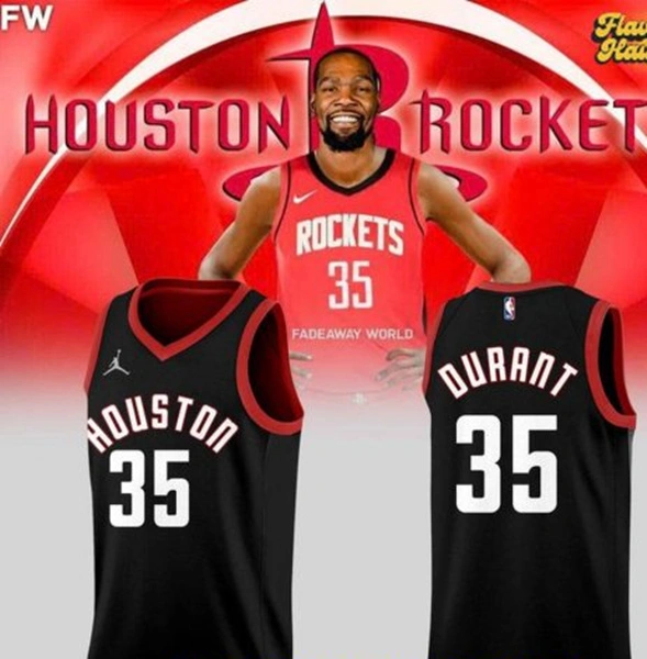 Mens Houston Rockets #35 Kevin Durant Black Statement Edition Swingman Jersey