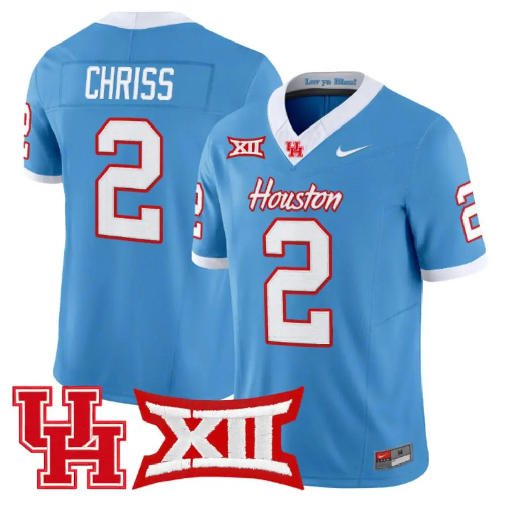 Houston Cougars #2 Zeon Chriss 2025 Blue Vapor F.U.S.E. Limited Jersey