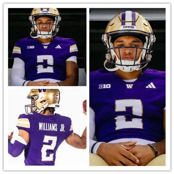 Washington Huskies #2 Demond Williams Jr. 2025 BIG 10 Purple Football Game Jersey
