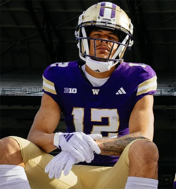 Washington Huskies #12 Denzel Boston 2025 BIG 10 Purple Football Game Jersey