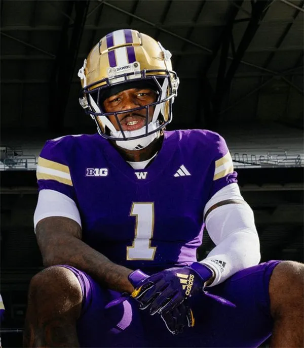Washington Huskies #1 Jonah Coleman 2025 BIG 10 Purple Football Game Jersey