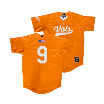 Tennessee Volunteers #9 Hunter Ensley Nike Orange Vols College Baseball Game Jersey