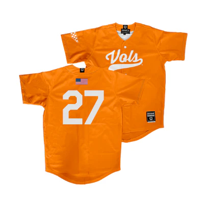Tennessee Volunteers #27 Stone Lawless Nike Orange Vols College Baseball Game Jersey