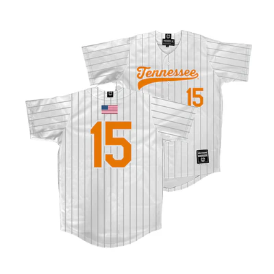 Tennessee Volunteers #15 Hunter High Nike 2025 White Pinstripe Baseball Game Jersey