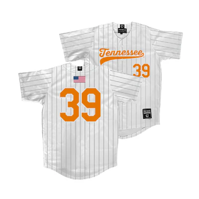 Tennessee Volunteers #39 Dane Bjorn Nike 2025 White Pinstripe Baseball Game Jersey