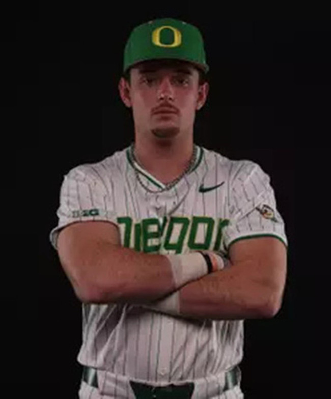 Oregon Ducks #2 Grayson Grinsell White Pinstripe Oregon College Baseball Game Jersey