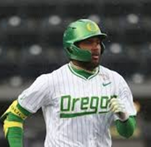 Oregon Ducks #25 Jacob Walsh White Pinstripe Oregon College Baseball Game Jersey