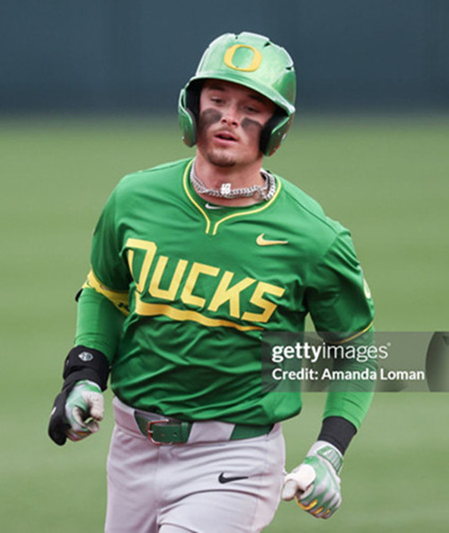 Oregon Ducks #26 Mason Neville Green Ducks College Baseball Game Jersey