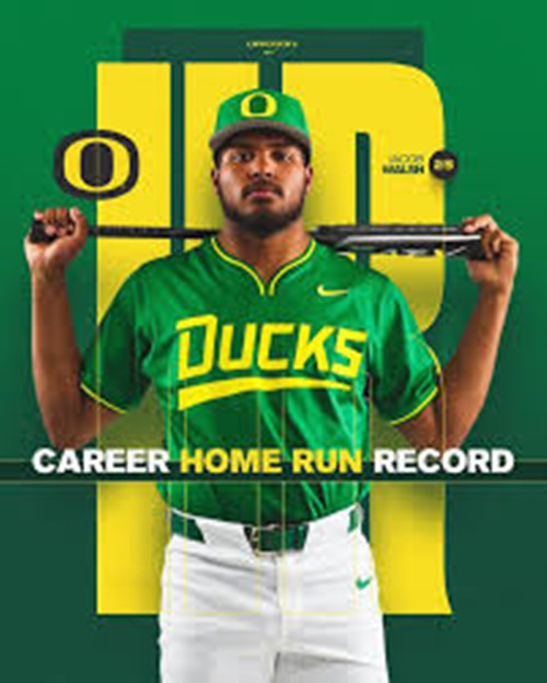 Oregon Ducks #25 Jacob Walsh Green Ducks College Baseball Game Jersey