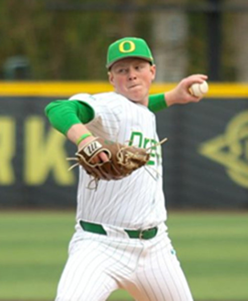Oregon Ducks #24 Ian Umlandt White Pinstripe Oregon College Baseball Game Jersey