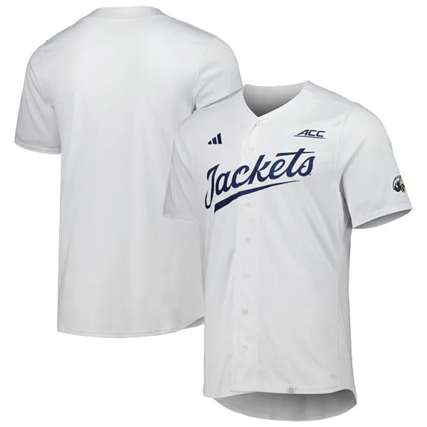 Georgia Tech Yellow Jackets Blank White Baseball Team Jersey
