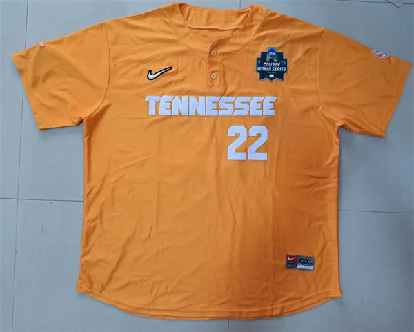 Tennessee Volunteers #22 Tony Vitello Orange two-Button Pullover College Baseball Game Jersey