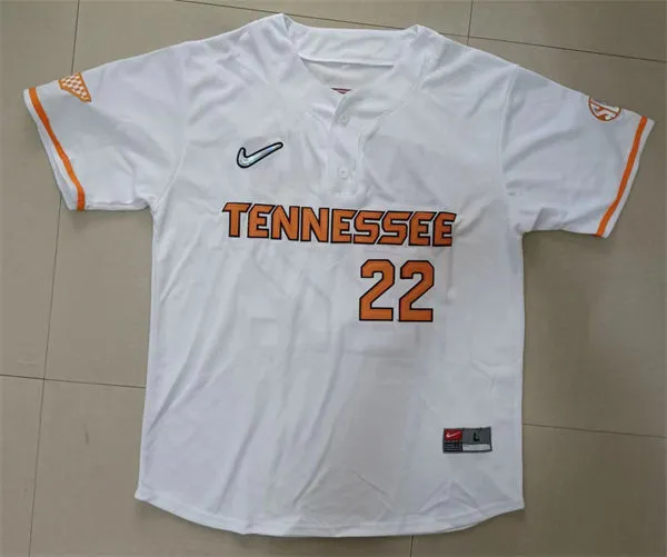 Tennessee Volunteers #22 Tony Vitello White two-Button Pullover with name College Baseball Limited Jersey