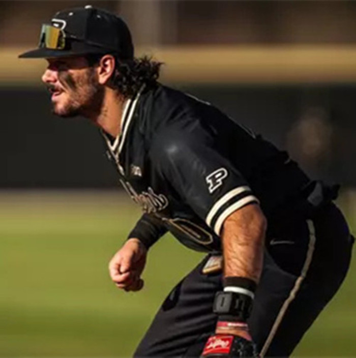 Purdue Boilermakers #10 Logan Sutter Black Pullover College Baseball Game Jersey