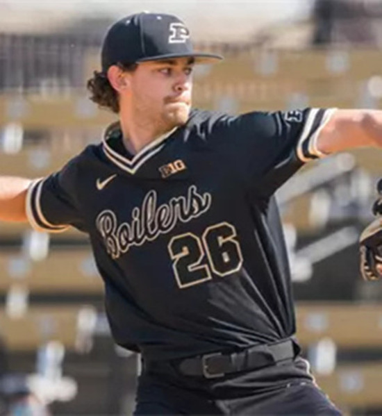Purdue Boilermakers #26 Cole Van Assen Black Pullover College Baseball Game Jersey