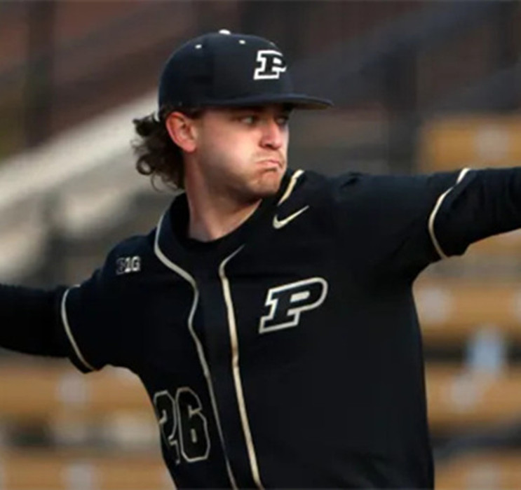 Purdue Boilermakers #26 Cole Van Assen Black P College Baseball Game Jersey