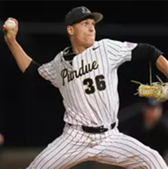 Purdue Boilermakers #36 Carter Doorn White Pinstripe College Baseball Game Jersey