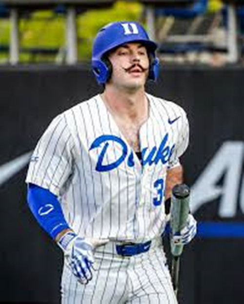 Duke Blue Devils #34 Ben Miller White Pinstripe College Baseball Game Jersey