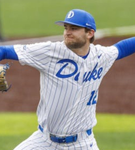Duke Blue Devils #12 Henry Zatkowski White Pinstripe College Baseball Game Jersey
