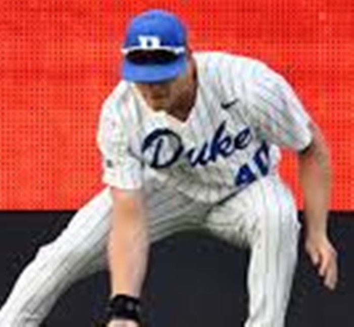 Duke Blue Devils #40 Tyler Albright White Pinstripe College Baseball Game Jersey