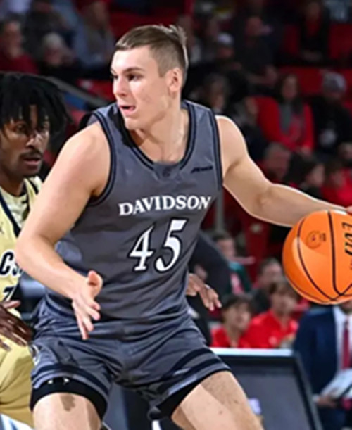 Davidson Wildcats #45 Roberts Blūms  2025 Dark Grey College Basketball Game Jersey