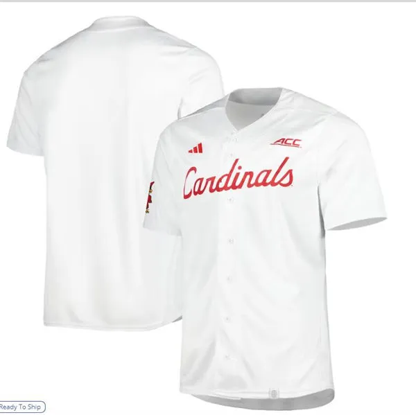 Louisville Cardinals Blank White College Baseball Team Jersey