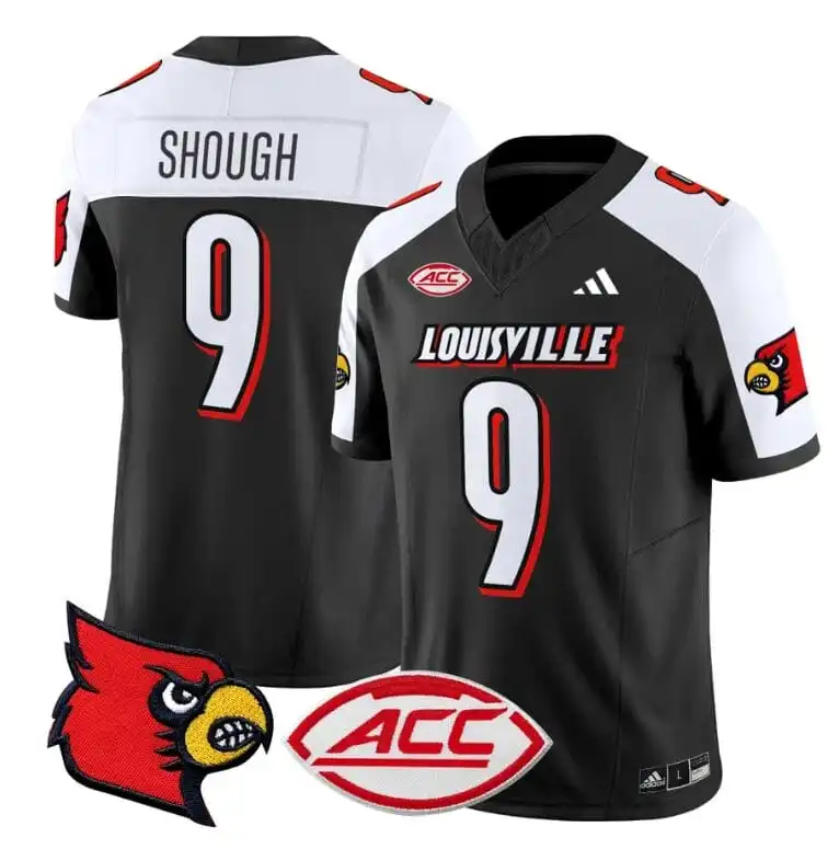 Louisville Cardinals #9 Tyler Shough Black White Gratitude Football Limited Jersey