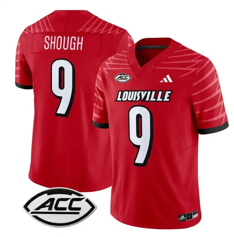 Louisville Cardinals #9 Tyler Shough Adidas 2025 Red College Football Game Jersey