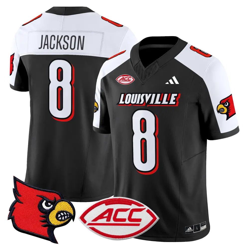 Louisville Cardinals #8 Lamar Jackson Black White Gratitude Football Limited Jersey
