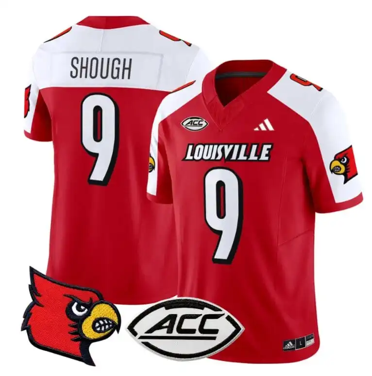 Louisville Cardinals #9 Tyler Shough Red White Gratitude Football Limited Jersey