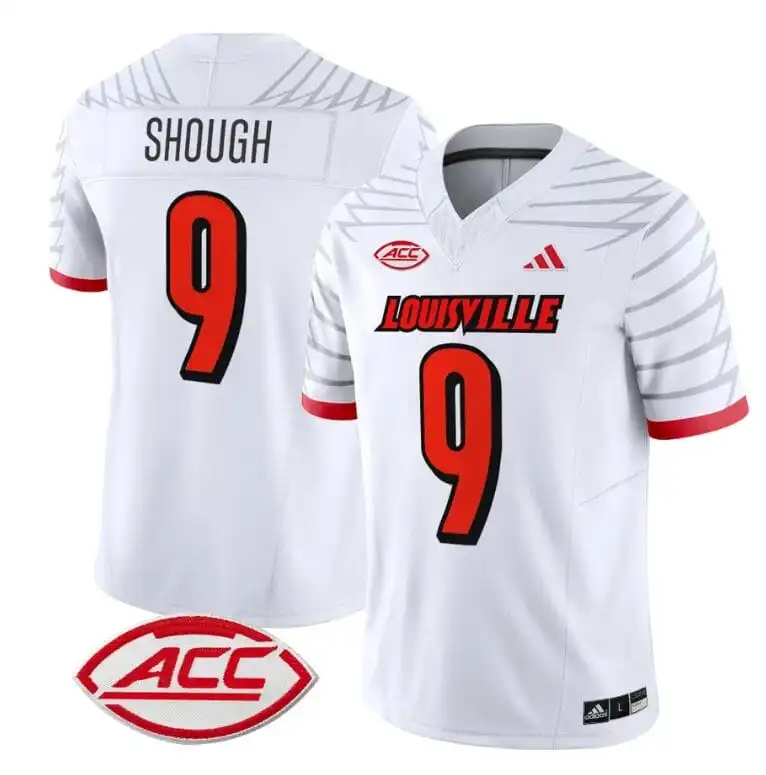 Louisville Cardinals #9 Tyler Shough Adidas 2025 White College Football Game Jersey