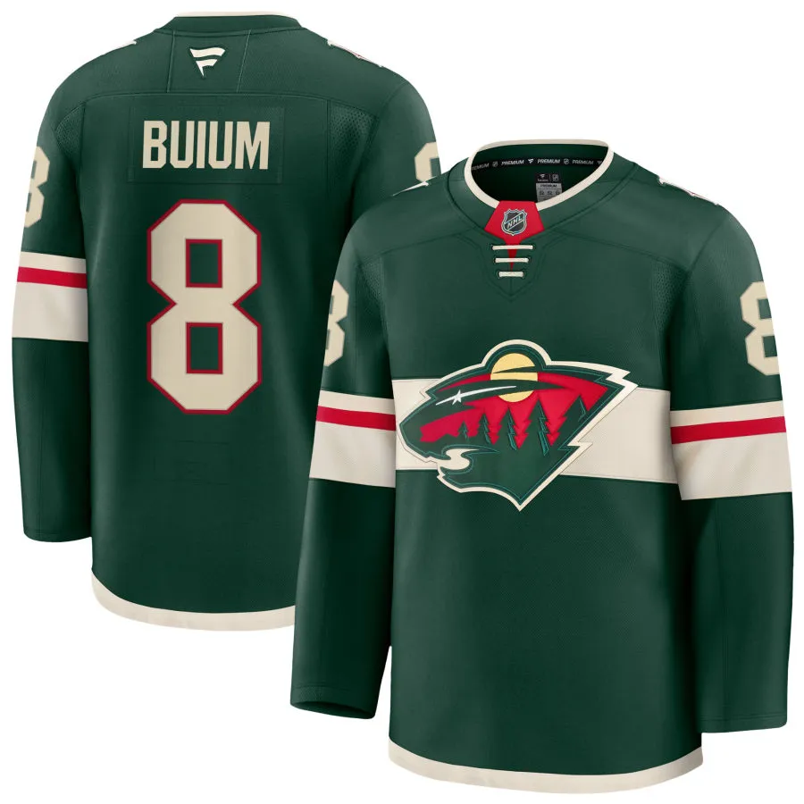 Men's Minnesota Wild #8 Zeev Buium Fanatics Home Green Jersey