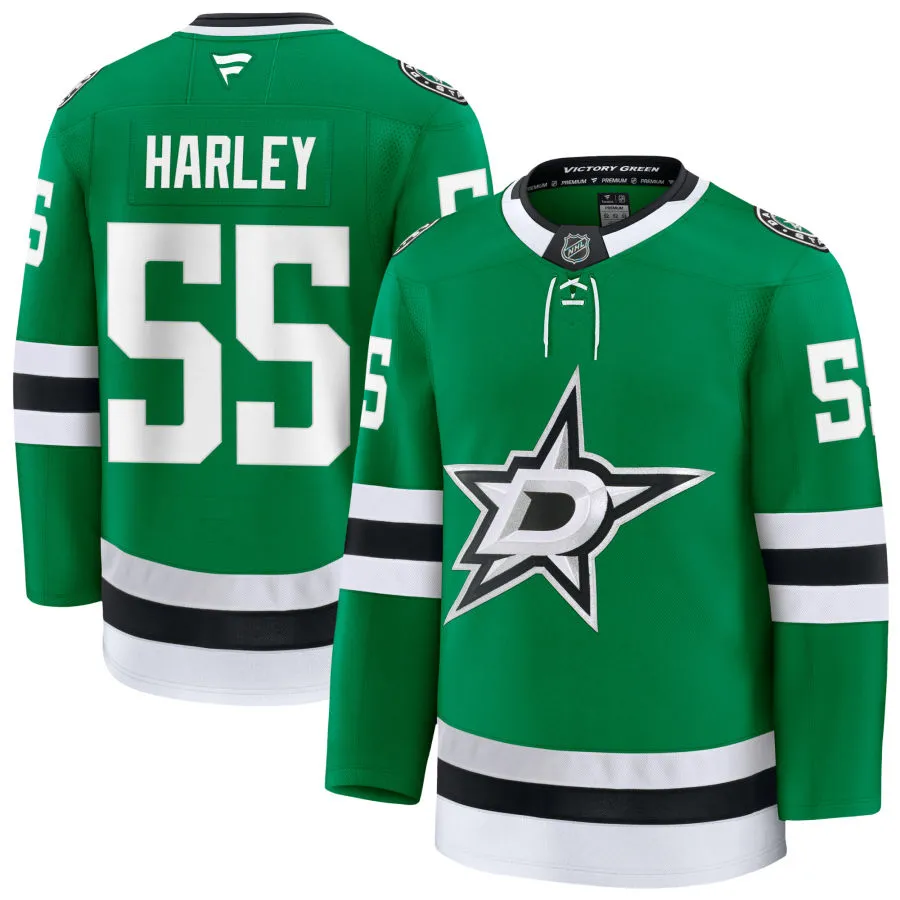 Men's Dallas Stars #55 Thomas Harley Fanatics Home Kelly Green Player Jersey