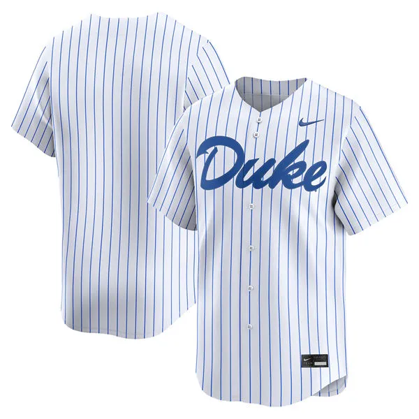 Duke Blue Devils Blank White Pinstripe Baseball Team Jersey