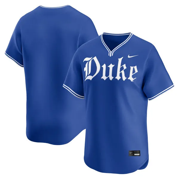 Duke Blue Devils Blank Roayl Pullover with strip Baseball Jersey
