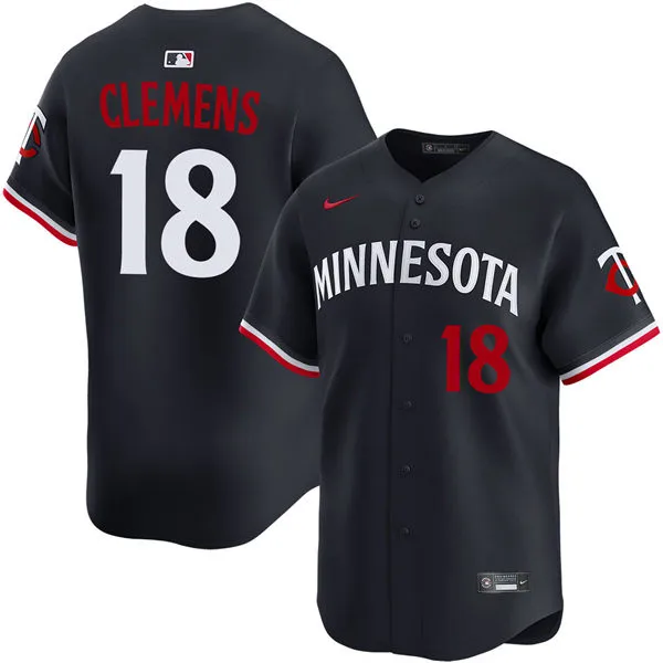 Mens Minnesota Twins #18 Kody Clemens Nike Navy Alternate Vapor Limited Player Jersey