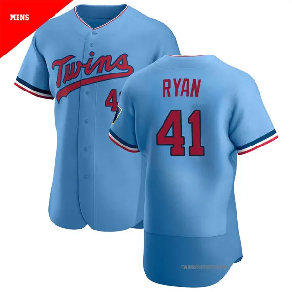 Mens Minnesota Twins #41 Joe Ryan Nike Powder Blue Alternate Vapor Limited Jersey