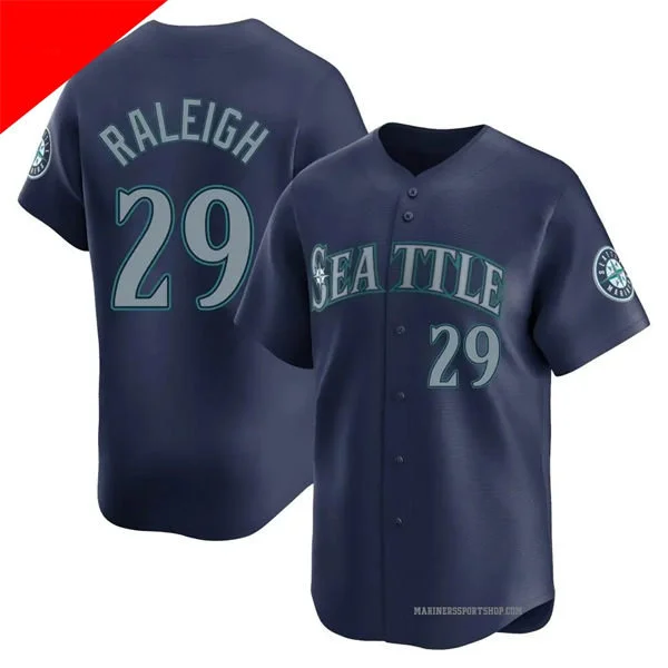 Men's Seattle Mariners #29 Cal Raleigh Nike Navy Alternate Limited Player Jersey