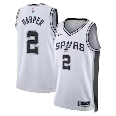 Men's San Antonio Spurs #2 Dylan Harper  Nike White Association Edition Jersey