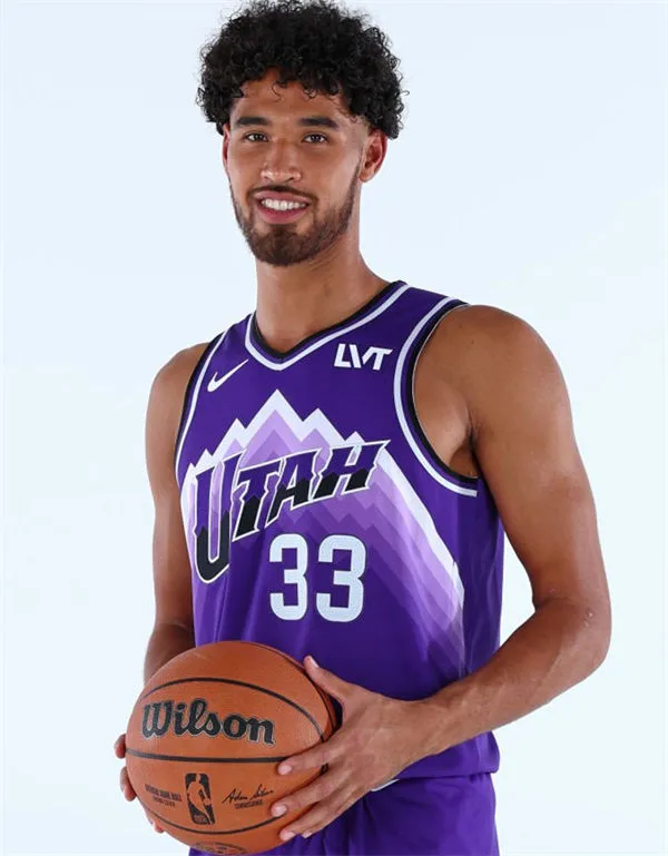 Mens Utah Jazz #33 Johnny Juzang Purple 2025-26 Icon Editionuniform Jersey