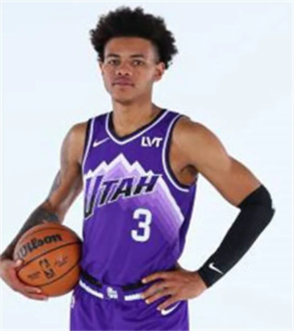 Mens Utah Jazz #3 Keyonte George Purple 2025-26 Icon Editionuniform Jersey