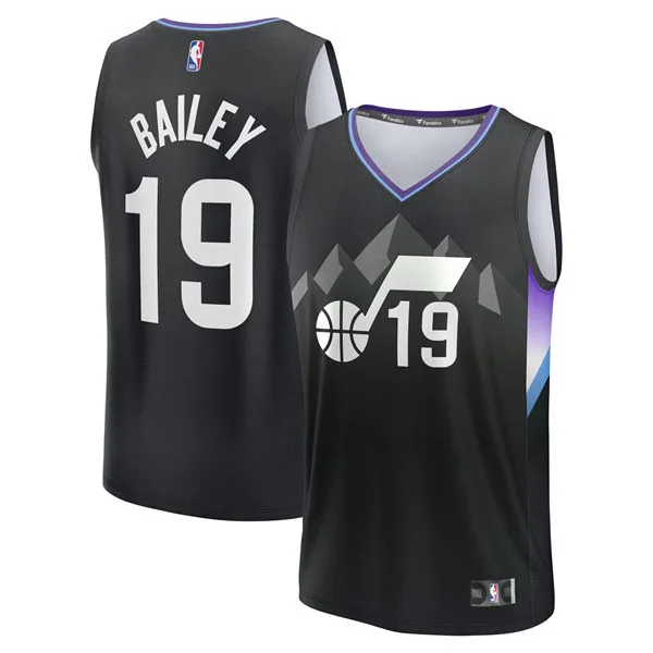 Mens Utah Jazz #19 Ace Bailey Black Statement Edition Swingman Jersey