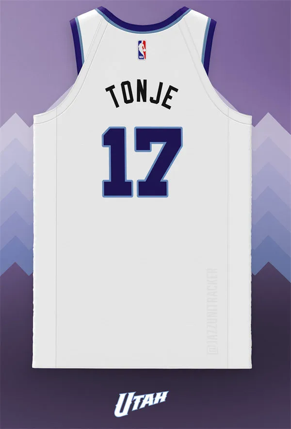 Mens Utah Jazz #17 John Tonje White 2025-26 Association Edition uniform Jersey