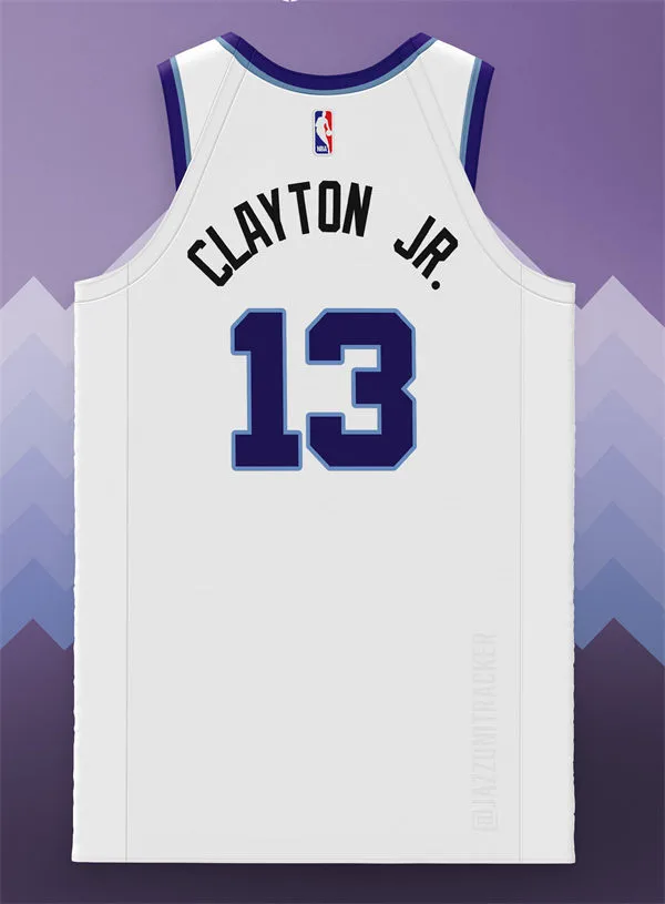 Mens Utah Jazz #13 Walter Clayton Jr. White 2025-26 Association Edition uniform Jersey