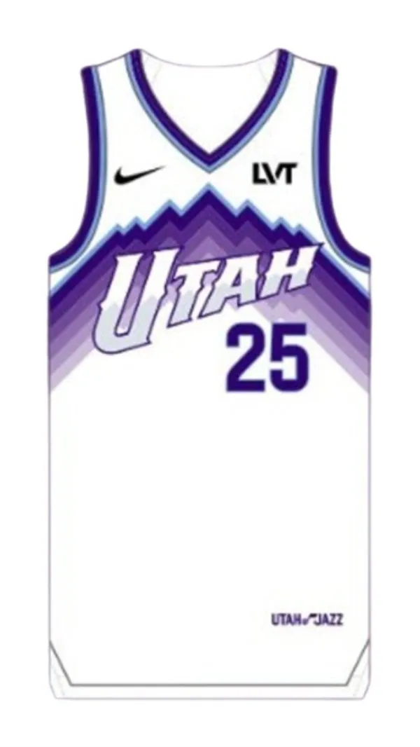 Utah Jazz Custom White 2025-26 Association Edition uniform Jersey