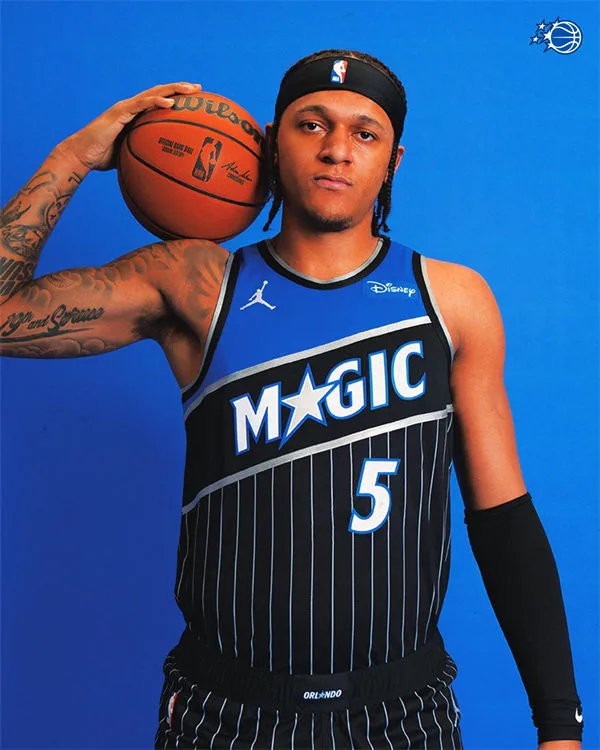 Men's Orlando Magic #5 Paolo Banchero 2025-26 Black Statement Edition Swingman Jersey